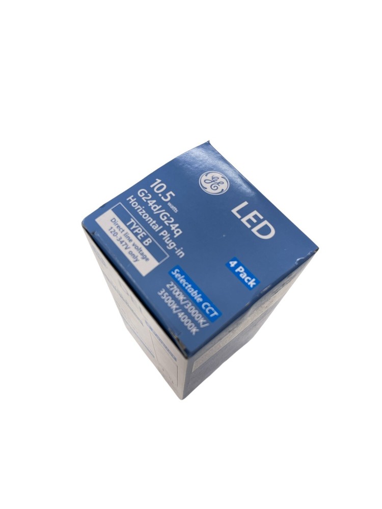 4 Pack GE LED Type B 10.5W G24d/G24q Horizontal Plug Light Bulbs Selectable CCT