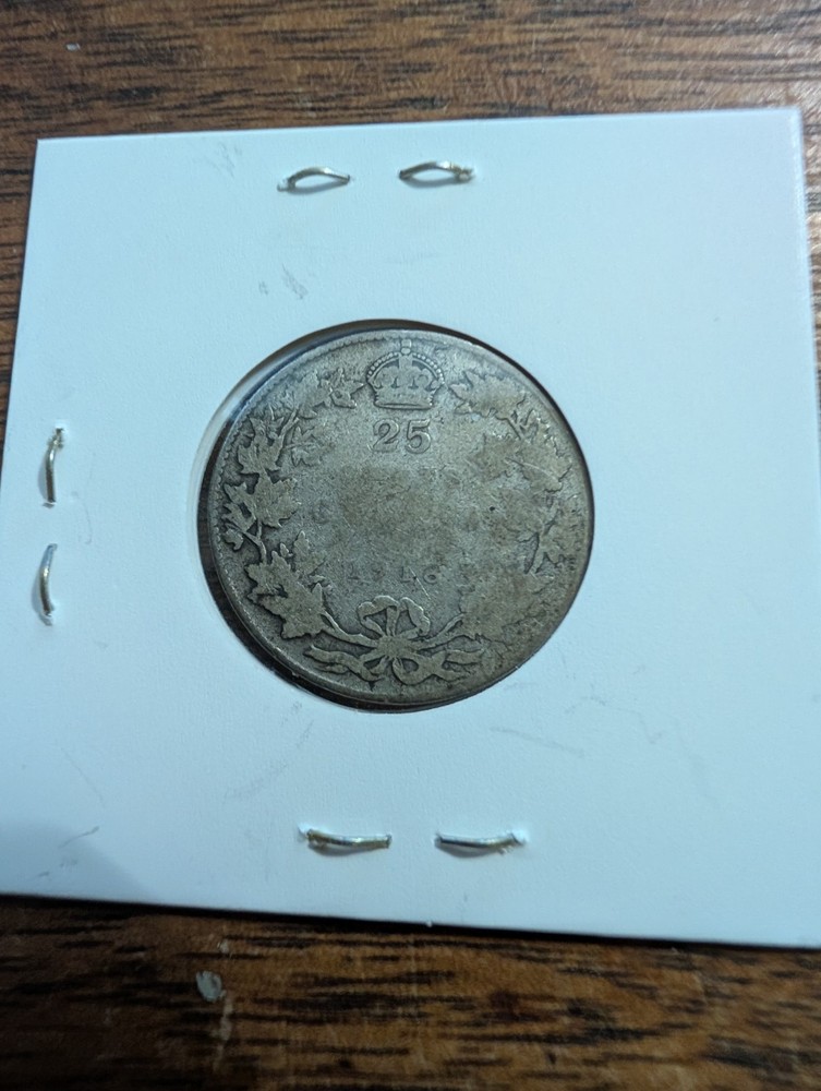 1916 Canada 25 Cents SILVER
