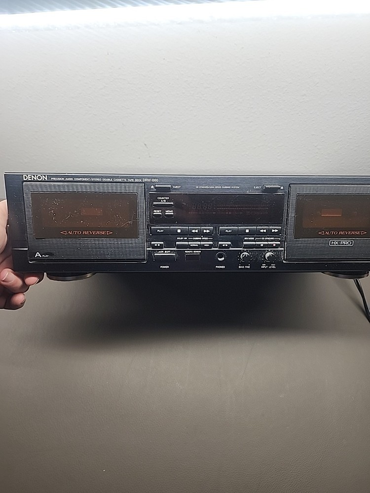 Denon Stereo Double Cassette Deck DRW-660 Tested & Working no remote