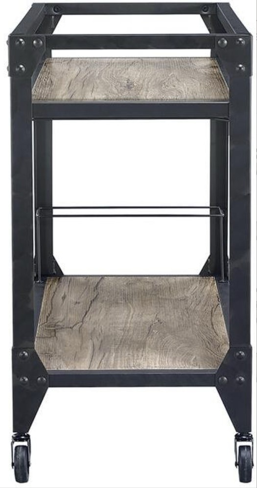 Jorgensen Rustic Oak & Charcoal Finish Serving Cart