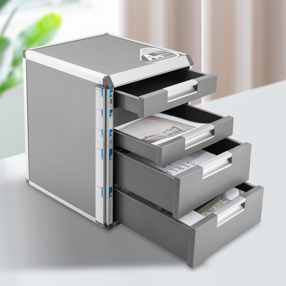 Lockable Drawer Box 5 Drawers File Cabinet Lateral Storage Desktop for Office