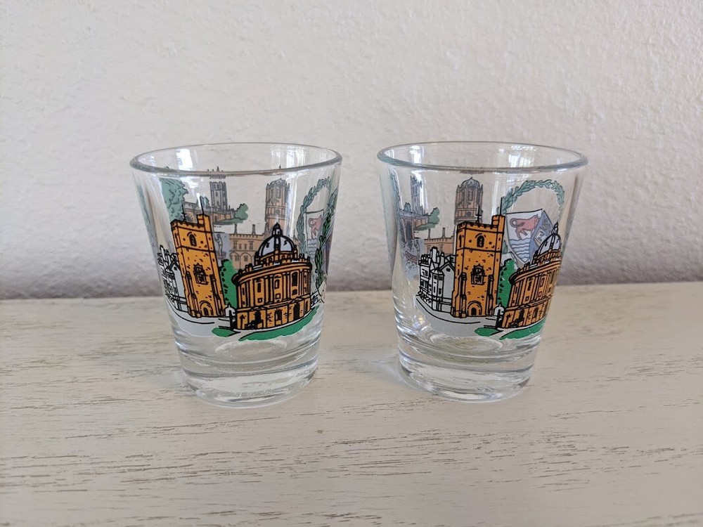 (2) Shot Glasses - Oxford England