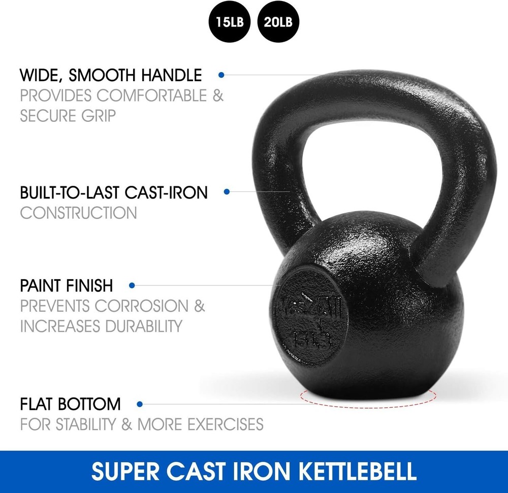 Versatile 5-30 lbs Kettlebell Set for Strength and Home Training - Cast Iron-