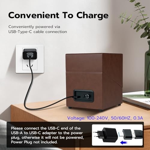 Watch Winder with Led Light, Dual Watch Winder Box for Automatic Brown