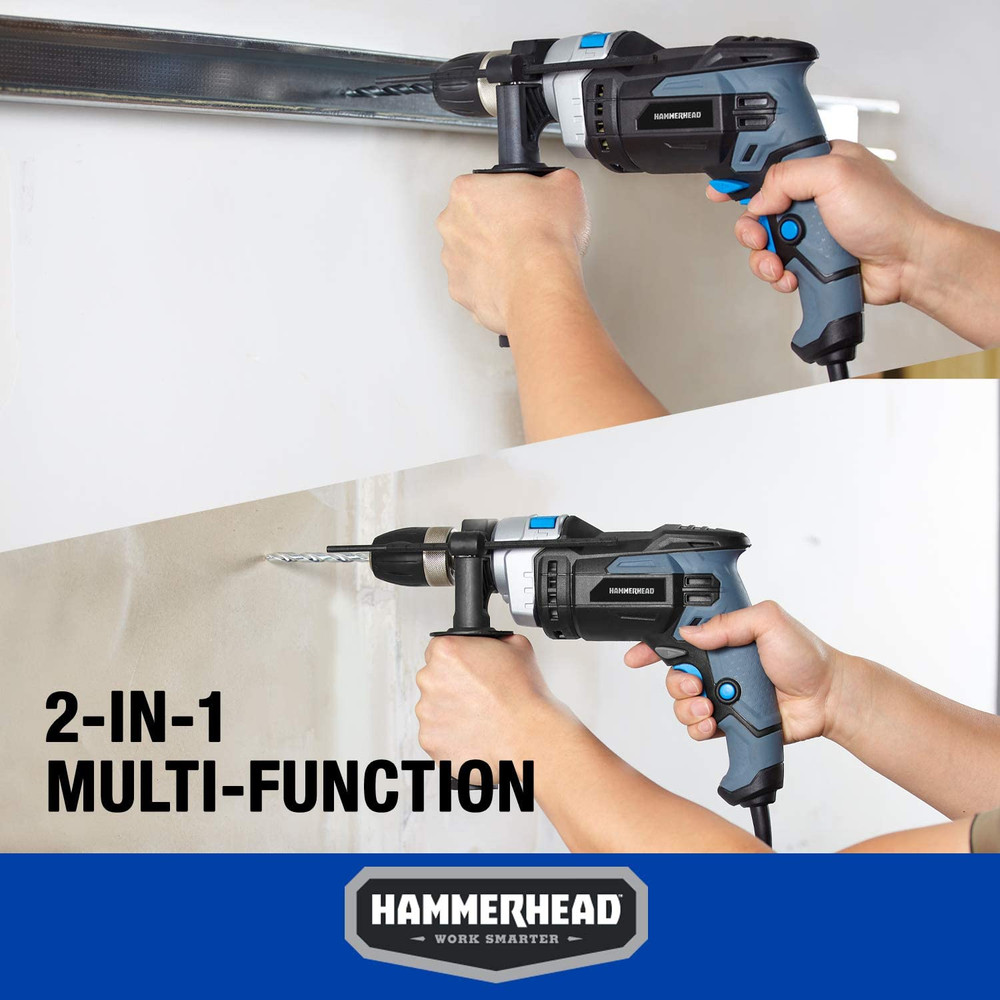 7.5-Amp 1/2 Inch Variable Speed Hammer Drill with 6Pcs Bit - HAHD075