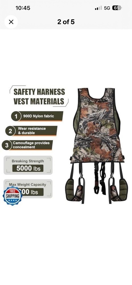 Kalkal Tree Stand Harness, Hunter Safety System Harness for Tree Stand, Light