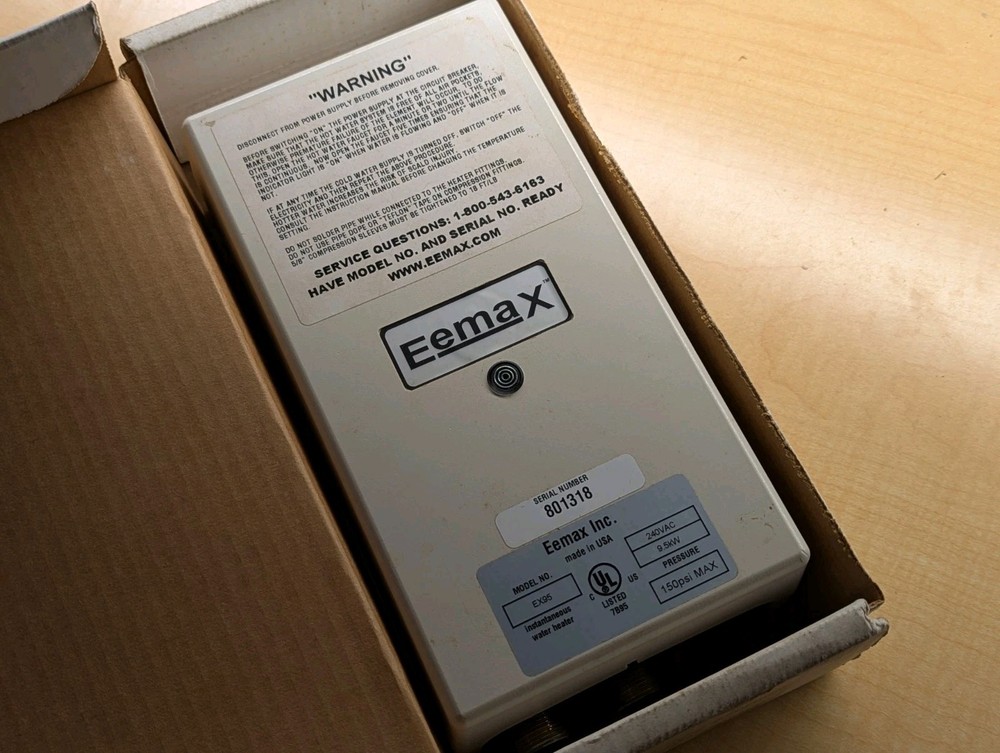 Eemax EX95 EX 95 Electric Tankless Water Heater -Used Good Condition 240v in Box