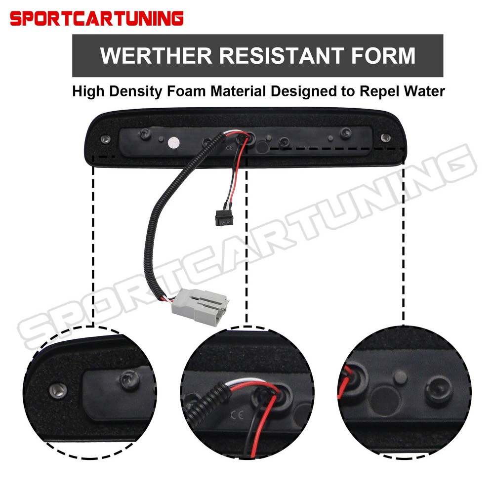 For 1993-2011 Ford Ranger Black/Smoked LED 3rd Tail Brake Light Third Stop Lamp