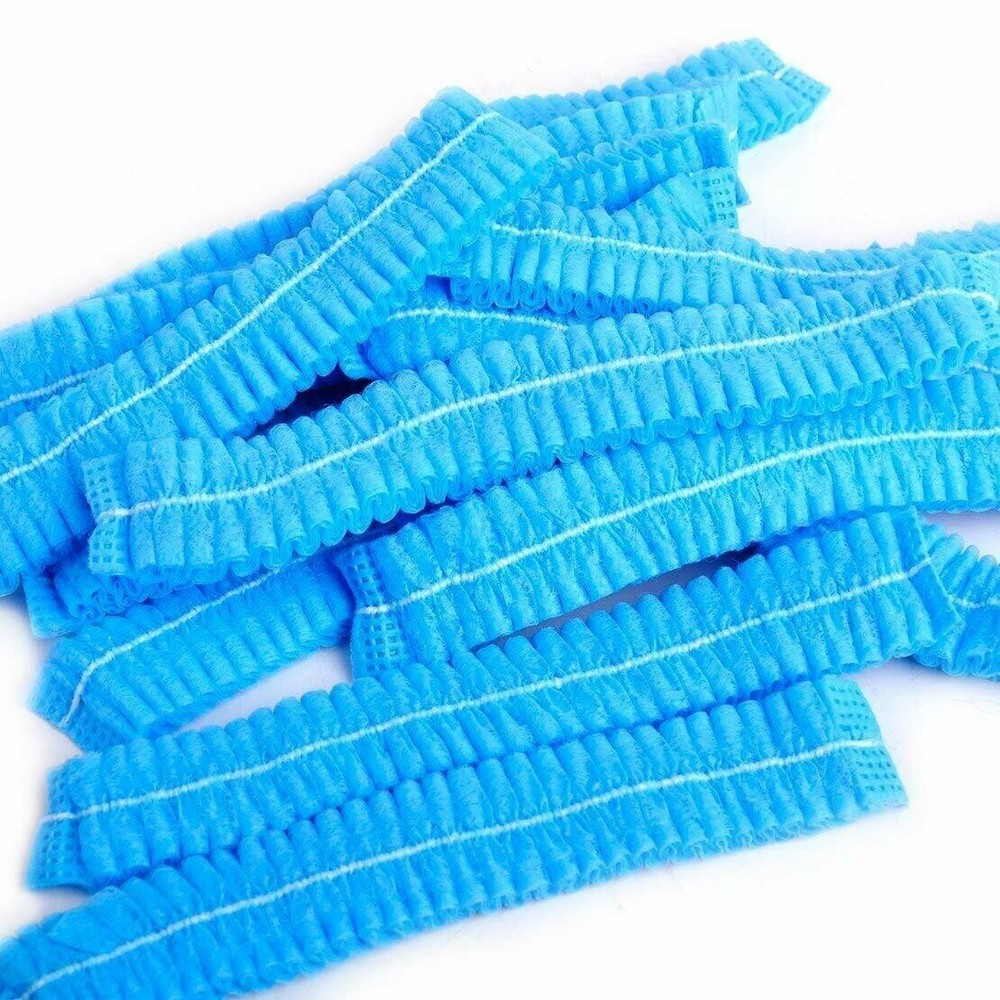 Bouffant Caps Blue Disposable & Stretchable (100 Pieces) NEW