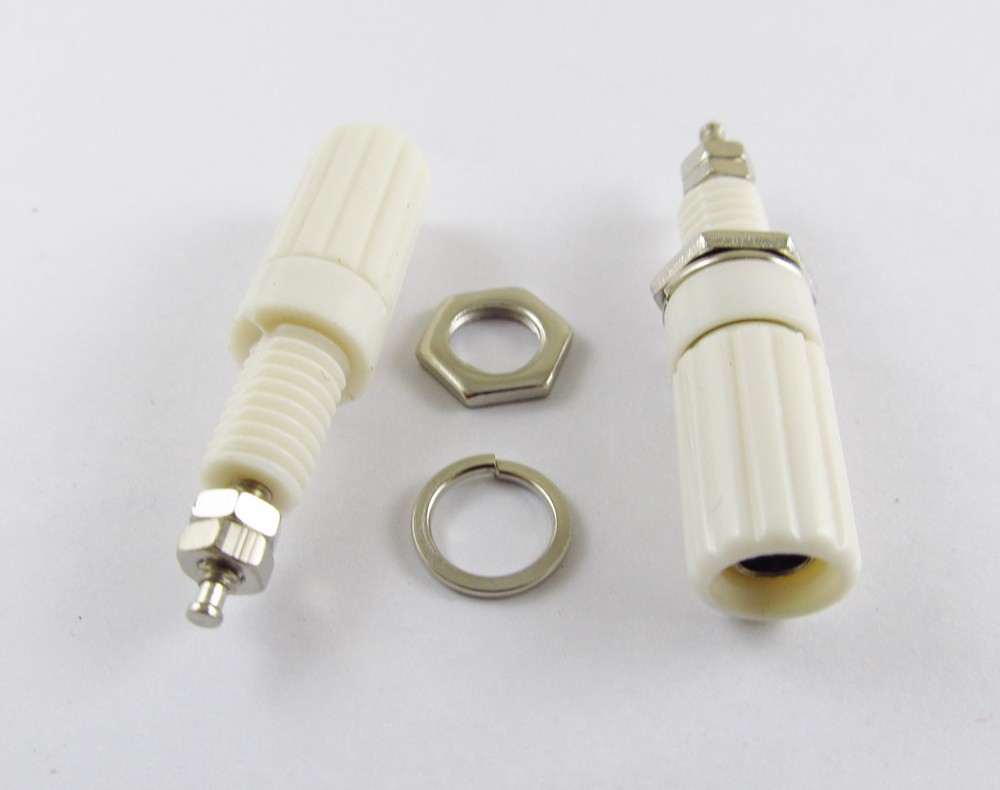 100pcs 4mm Banana Plug Jack Binding Post Speaker Cable Amplifier Connector White