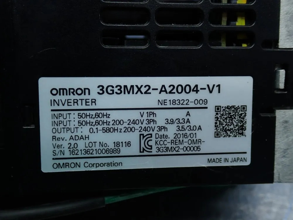 OMRON 3G3MX2-A2004-V1 MX2-SERIES MULTI-FUNCTION COMPACT AC INVERTER 1225098
