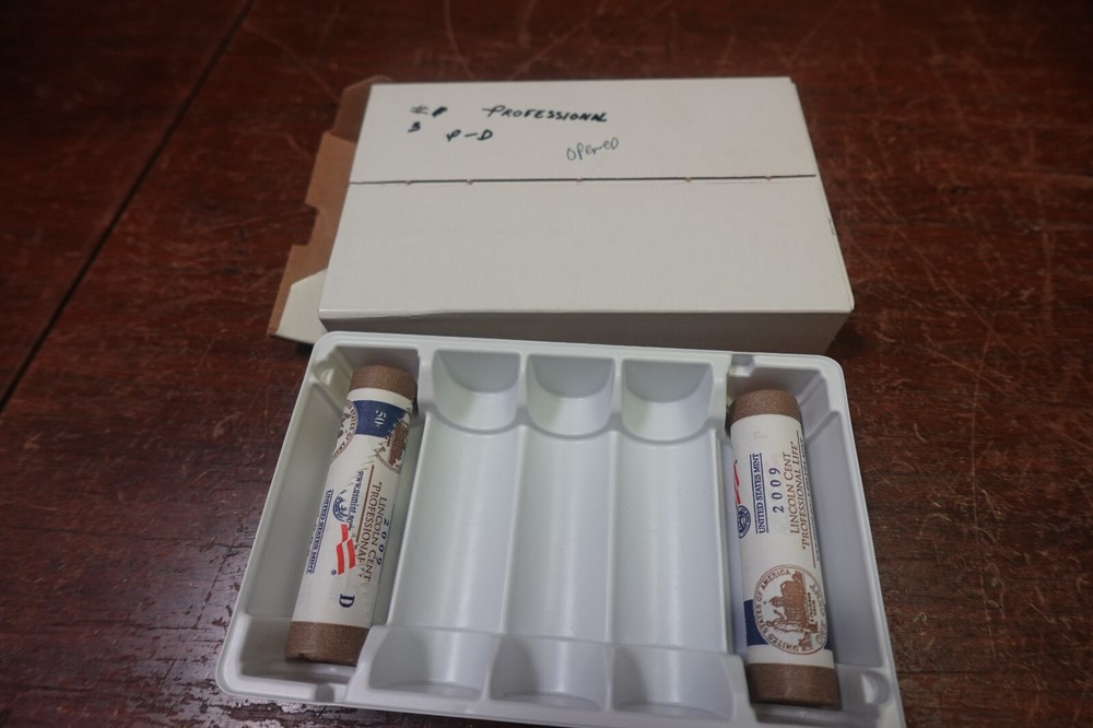 2009 P US Mint Lincoln Cent “Professional Life” Open box Uncirculated 2 Rolls