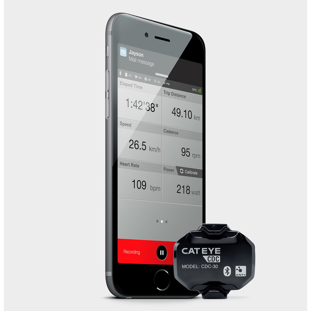 CatEye CDC-30 Bluetooth and ANT+ Magnetless Cadence Sensor - Black