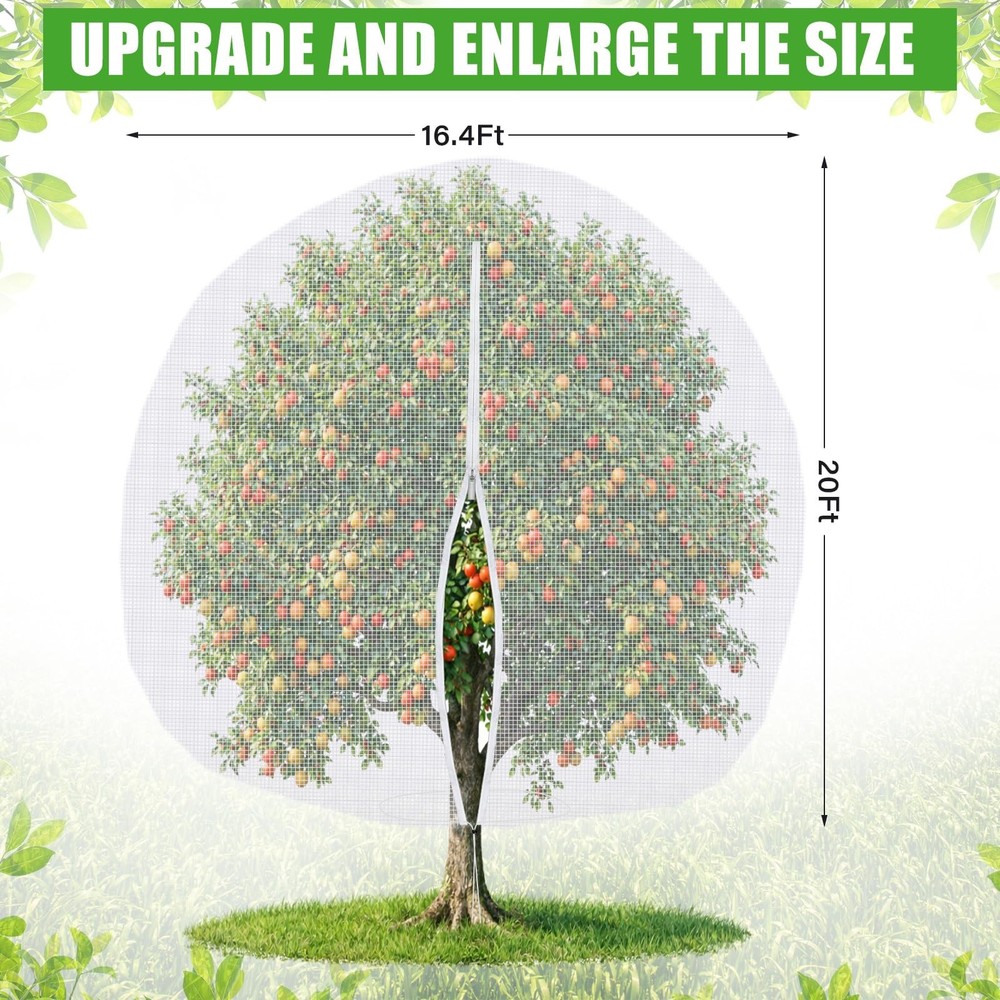 Vincreem 20 x 16.4 ft Large Fruit Tree Netting for 20 x ft, Clear