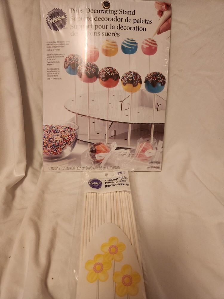 Wilton Pops Decorating Stand with 25ct Lollipop Sticks New in Package