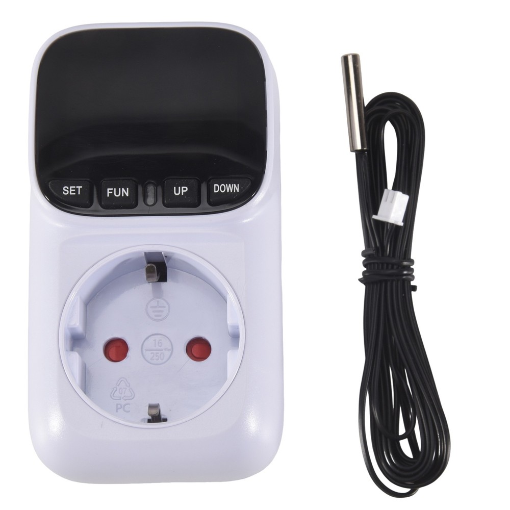 Digital Temperature Controller Socket Thermostat with Time Sensor Probe Heating/K9390
