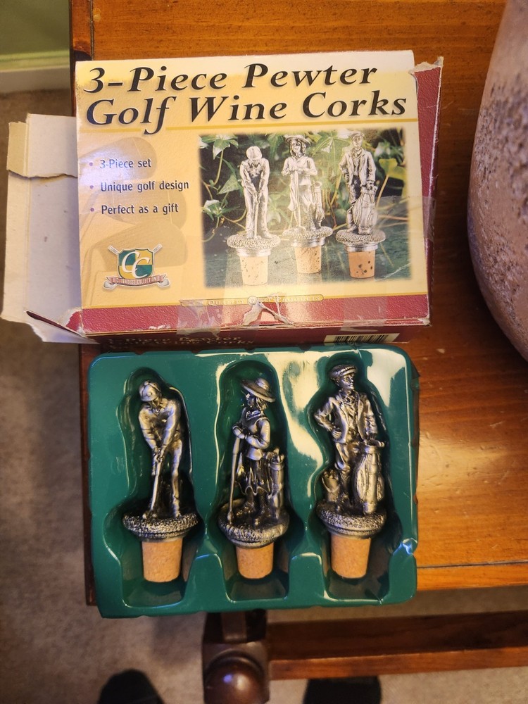 Vintage Wine Stopper Figurine a Man Winemaker Silver