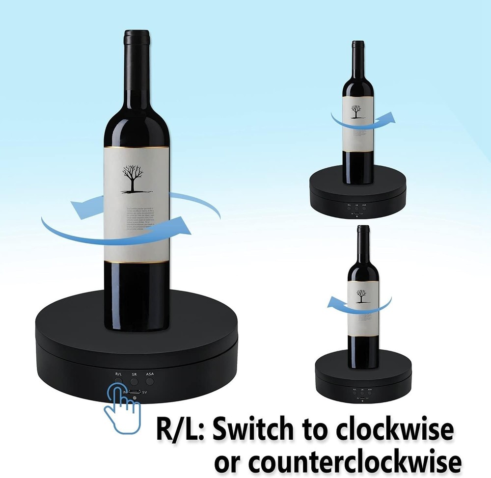 360 Degree Rotating Display Stand, 5.4 Inch Motorized Spinning Platform, Elec...