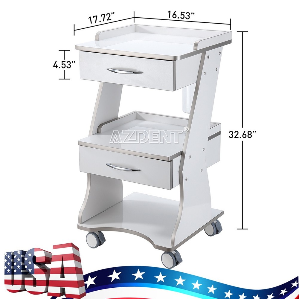 Three Layer Dental Trolley Built-in Socket With Auto-Water Supply System Acrylic