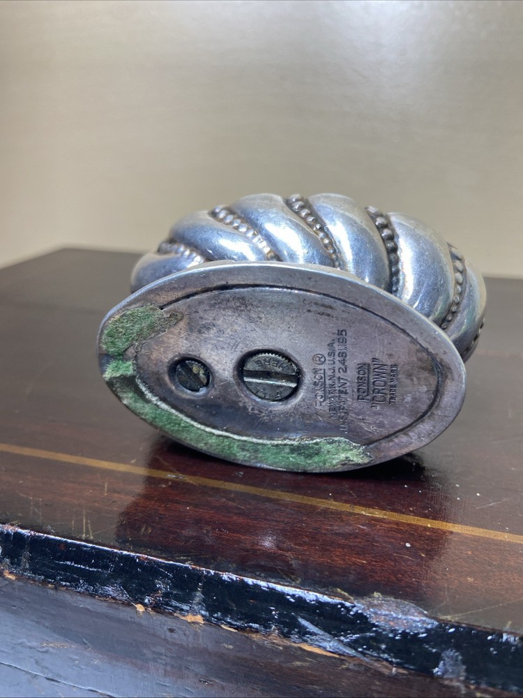 Vintage Ronson Crown Table Lighter Silverplate Art Deco