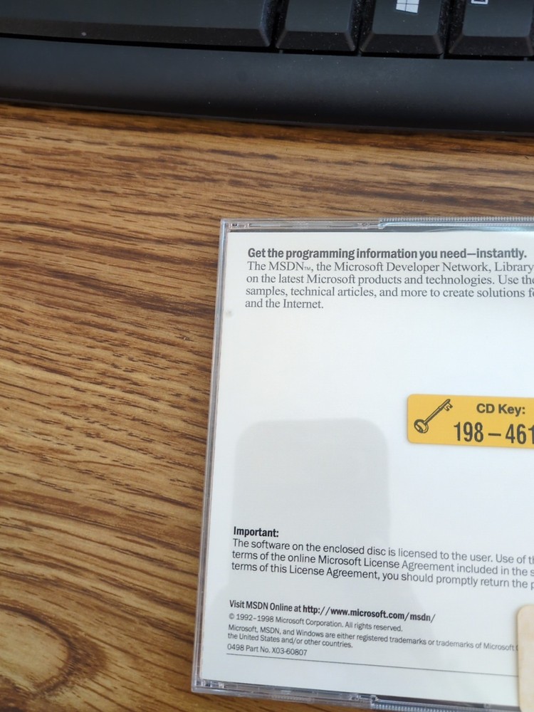 Microsoft MSDN library april 1998 - 2 cds