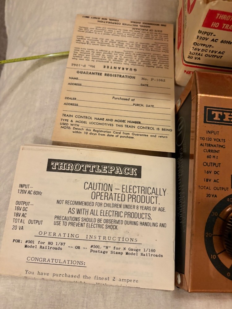 Vintage MRC Throttlepack #501 HO Train Control Train Transformer Model Railroad