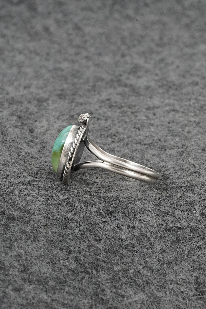 Turquoise & Sterling Silver Ring - Rosemary Saunders - Size 8
