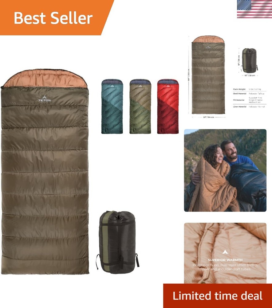 Teton Celsius Regular Rectangular Sleeping Bag 0°F - Includes Compression Sack