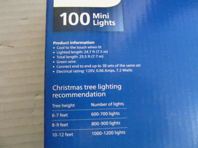 Philips 100 LED Mini Lights, Warm White with Green Wire