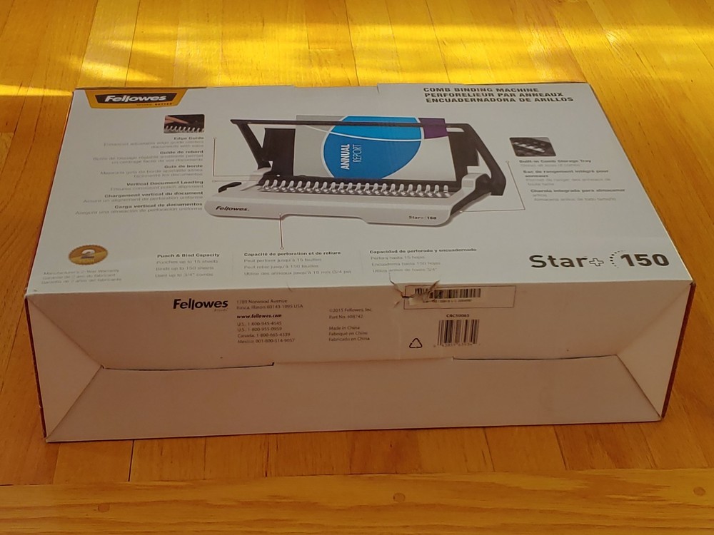 Fellowes Star + 150 Manual Comb Binding Machine CRC50065