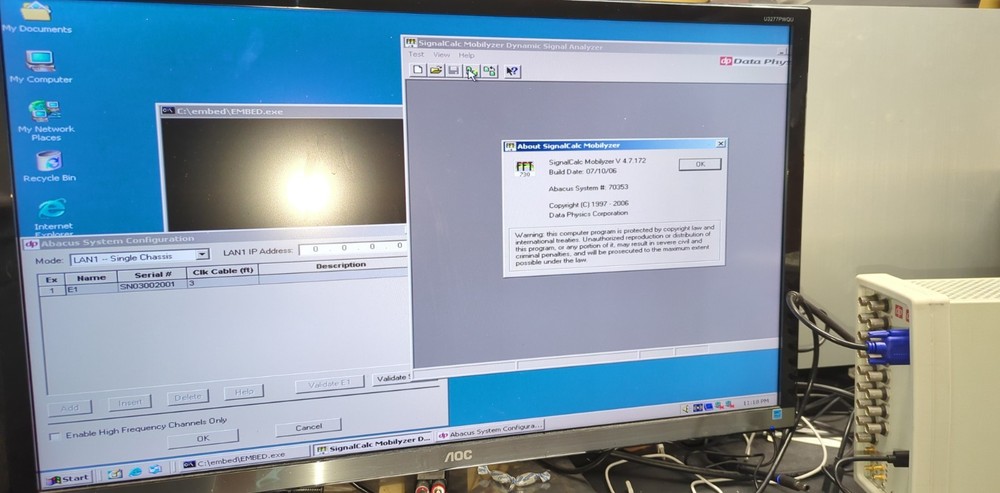 Data Physics SignalCalc Mobilyzer with two DP780 Modules - Used good condition.