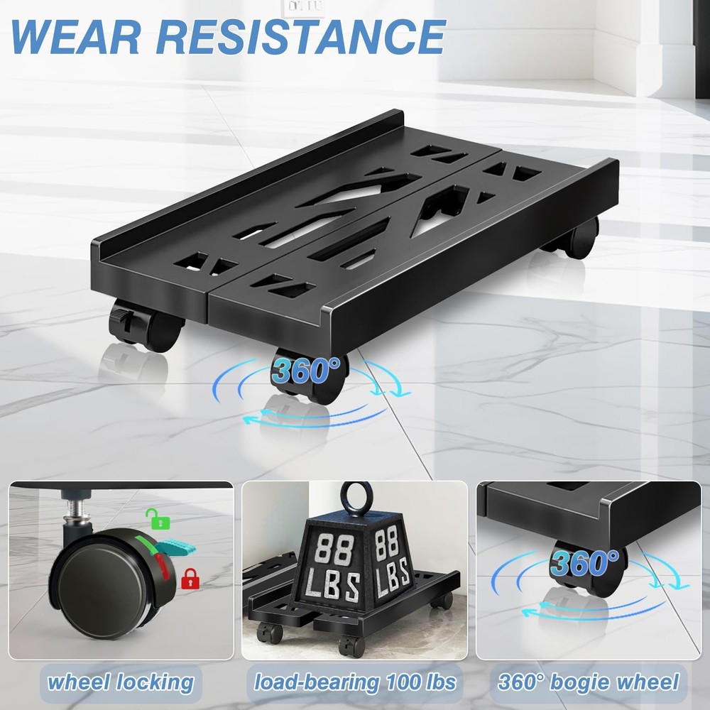 Pc Stand for Floor, Adjustable Computer Tower Stand for Carpet,Mobile CPU Sta...