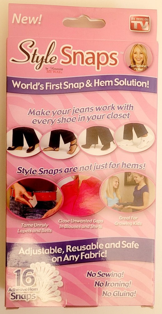 Style Snaps, As Seen On TV - Snap & Hem Solution, Adhesive Hem Snaps,