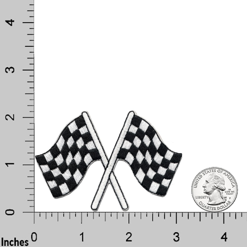 Racing Flags Patches (2-Pack) Flag Embroidered Iron on Patch Applique