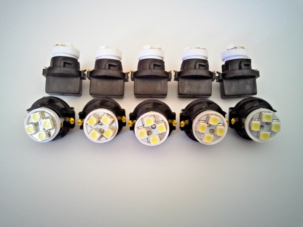 Buick 10 White 4 LED Dashboard Instrument Panel Indicator Light Bulb Sockets