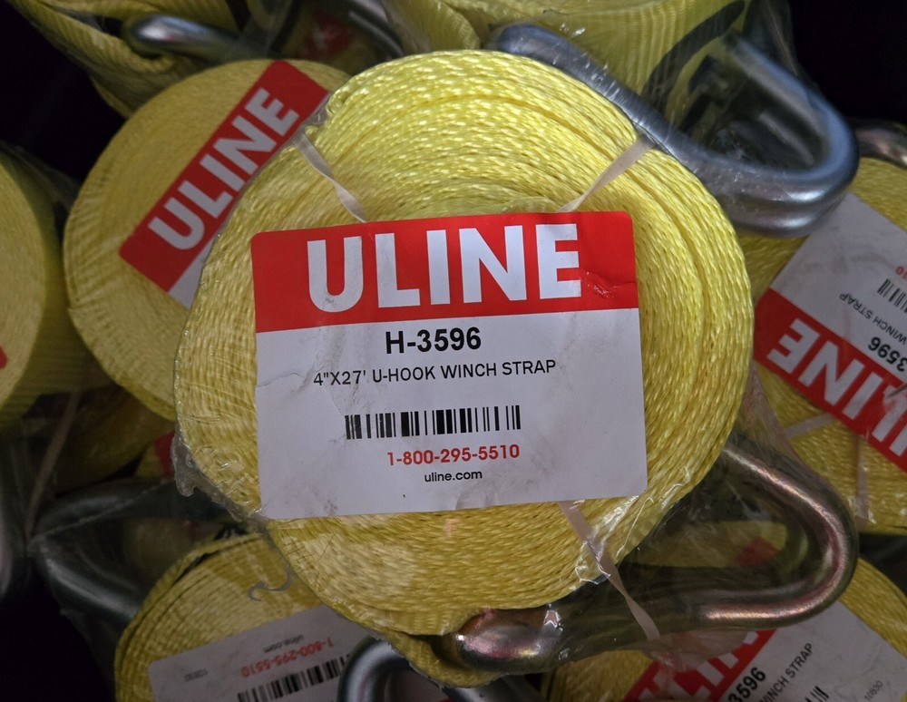 4"×27" U Hook Winch Straps  From Uline.