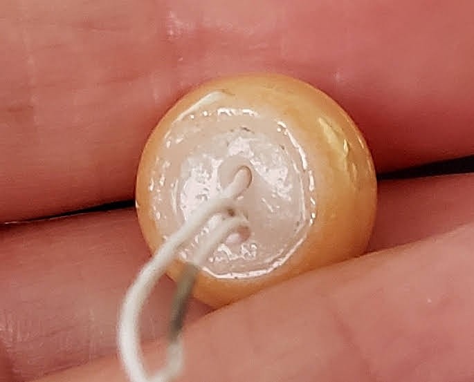 Pattern #5, Shape #11 China Whistle Antique Button ~ Harder To Find Pattern