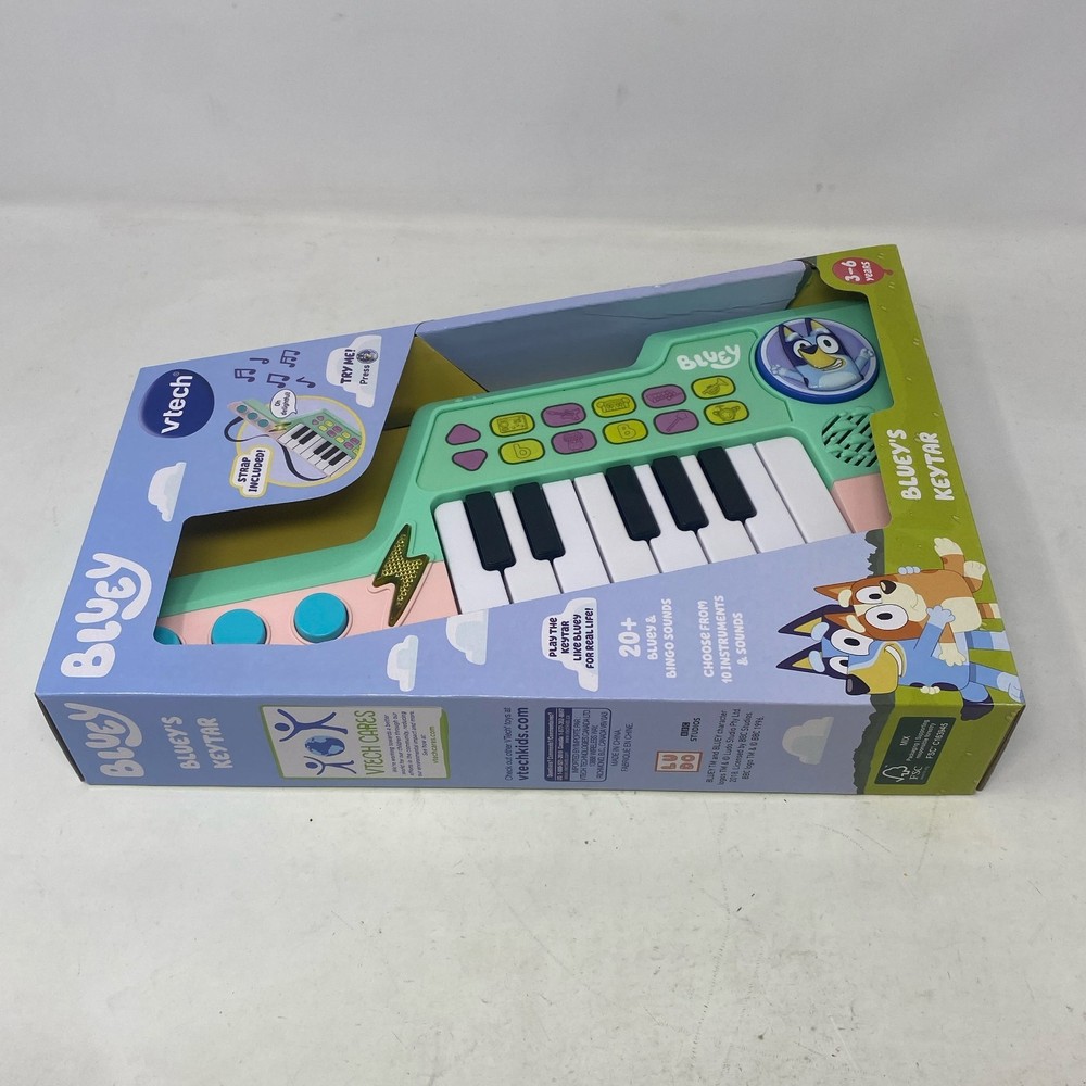 VTech Bluey Keytar Toy Keyboard, Mint/Multicolor, Ages 3-6