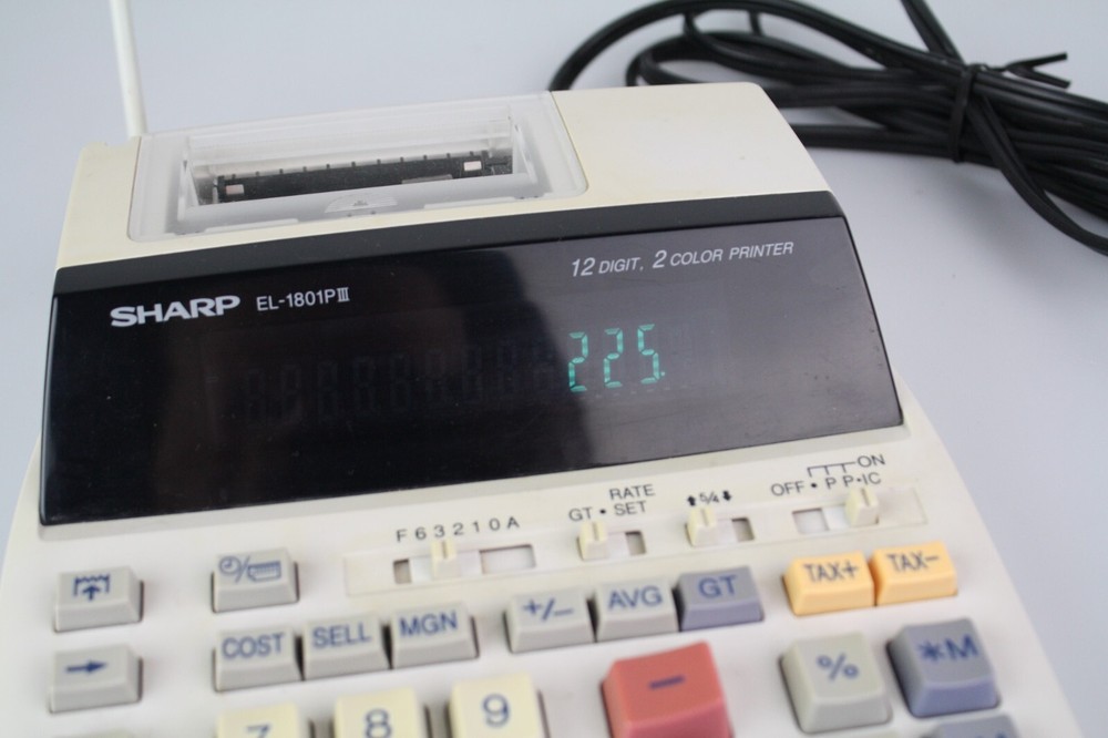 Sharp EL-1801 PIII Digit Print/Display Electronic Calculator Deluxe Desktop