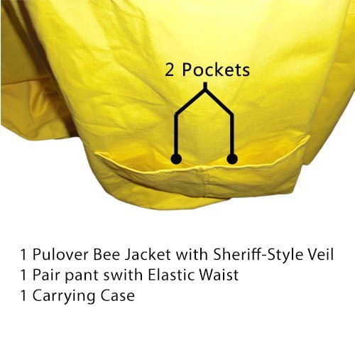 Medium Sheriff-Style Veil Beekeeper Suit - Yellow Protective Gear