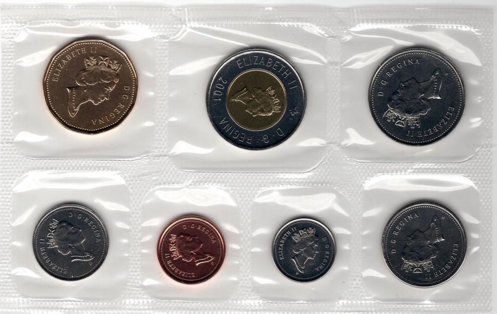 Canada Proof Like PL Coin Set 2001 UNC Envelope COA