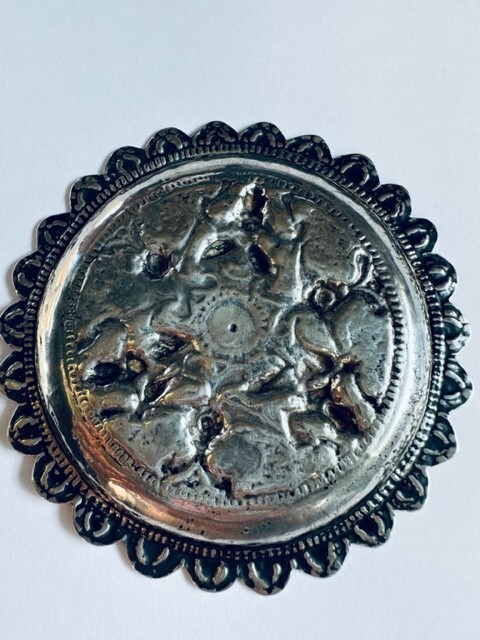 Vintage Ornate Solid Silver Small Dish Indian Pursian Table Ware 38.68grams 