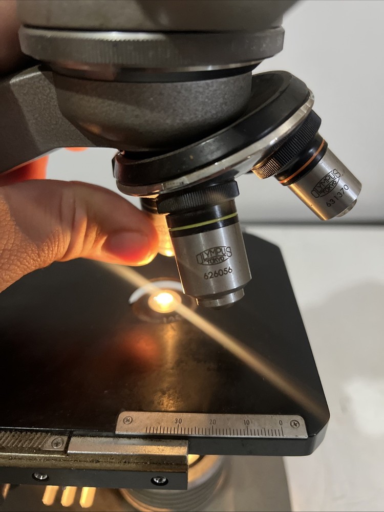 Vintage LAB SETUP Olympus KHC Microscope Binocular Working Lamp UNTESTED AS-IS