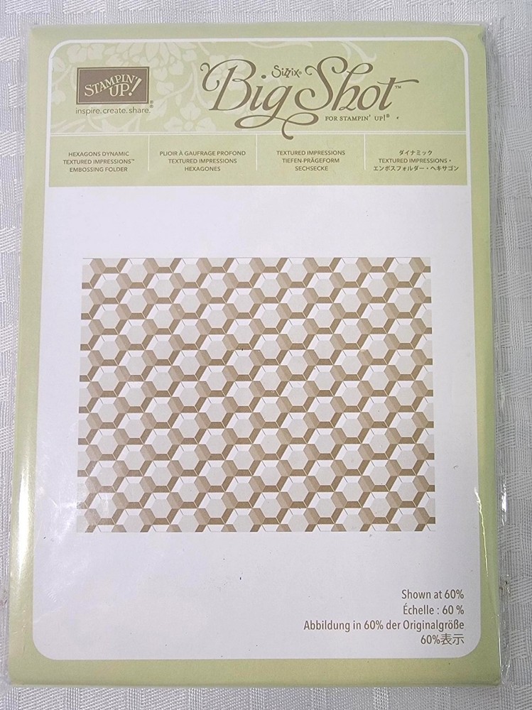 Stampin Up! HEXAGONS DYNAMIC Textured Impressions Embossing Folder, 143231