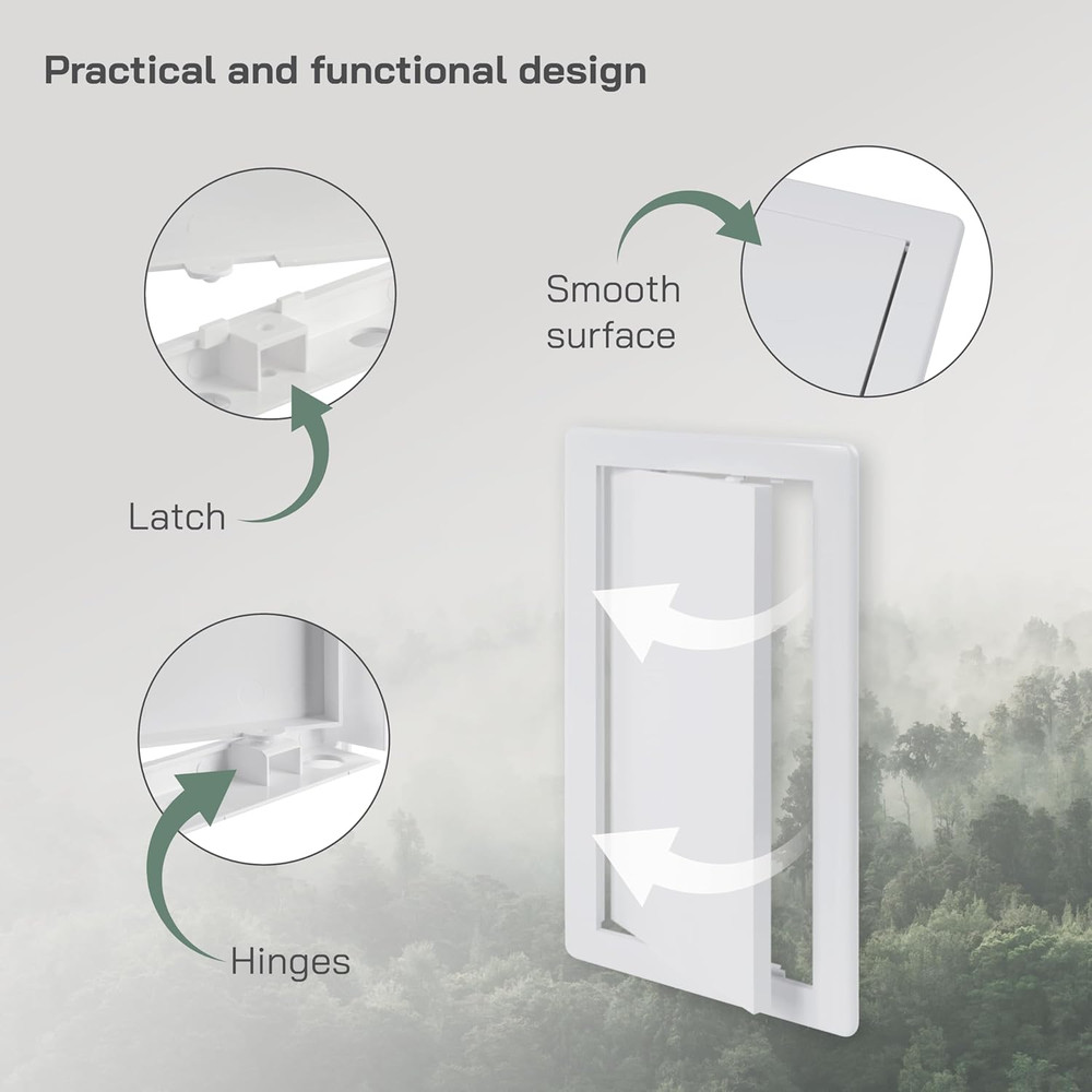 Vent Systems White ABS Plastic Access Panel 6 X 12 Inch (Opening) - Access Door