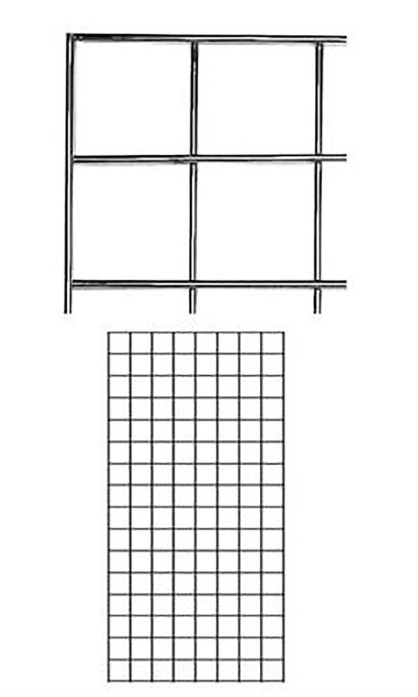 SSWBasics 2' X 4' Chrome Wire Grid Wall Panels - Durable Grid Wall Display