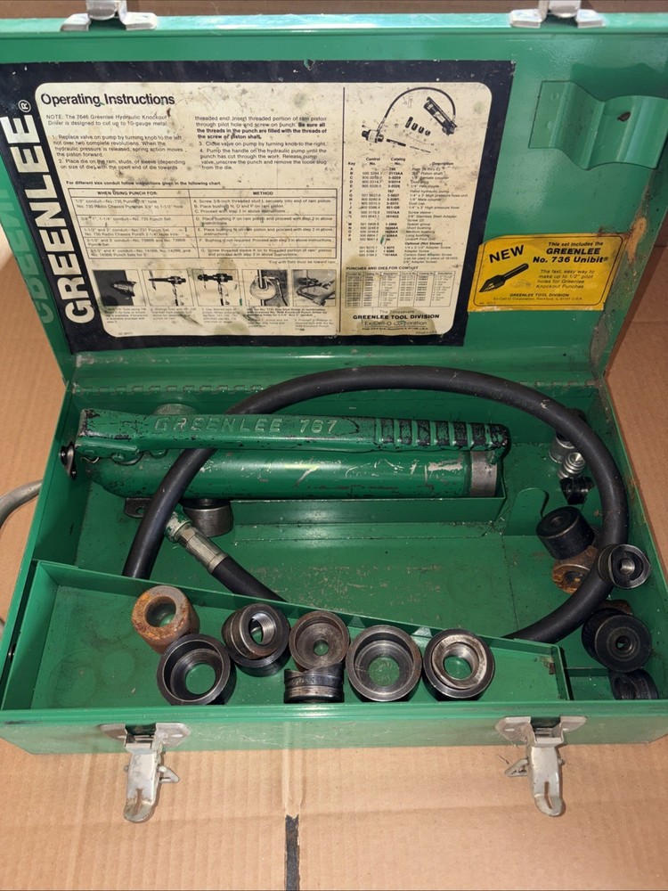 GREENLEE 767 HYDRAULIC KNOCKOUT PUNCH DRIVER SET #7646