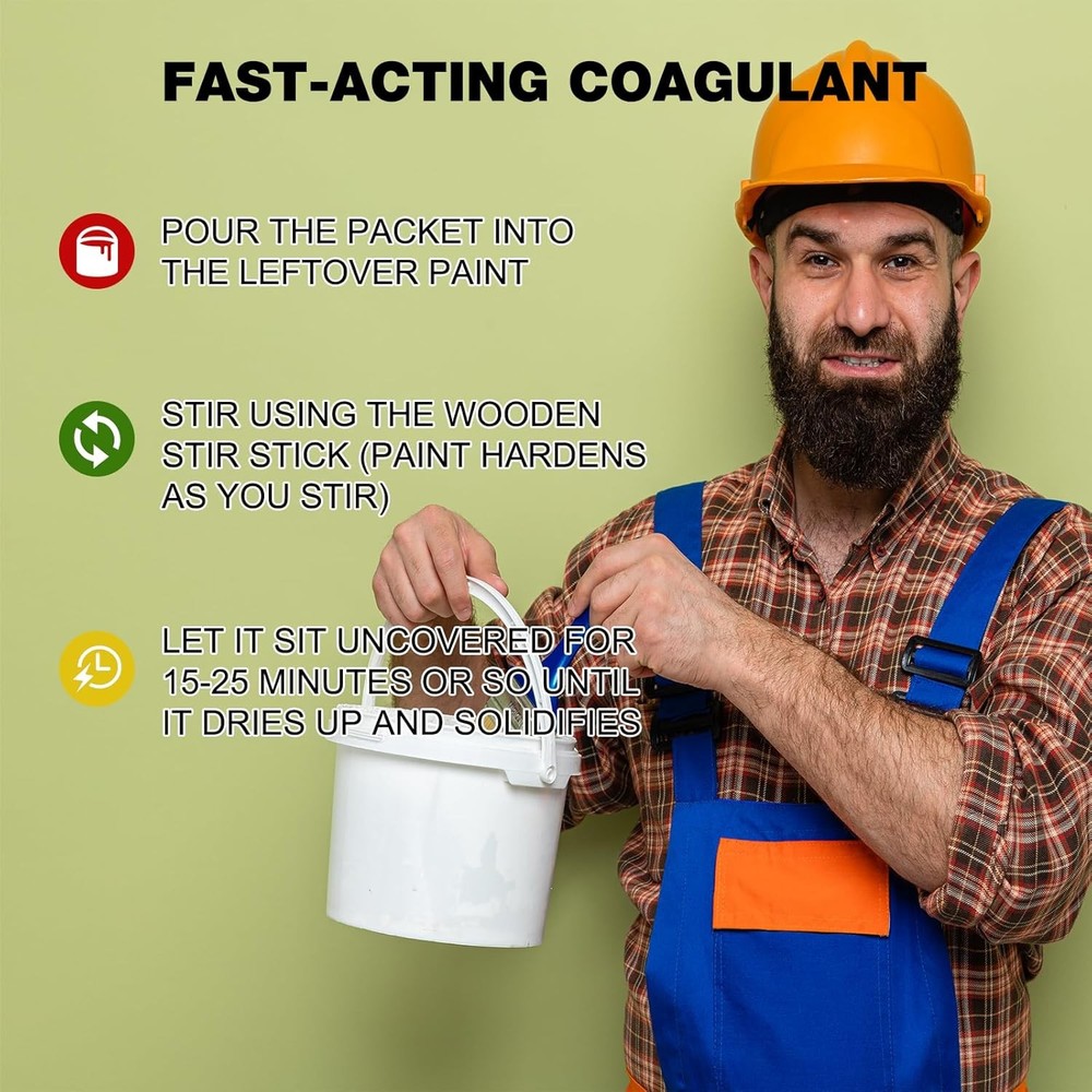 12 Pack Paint Hardener for Disposal - Fast Acting Solidifier for Disposal
