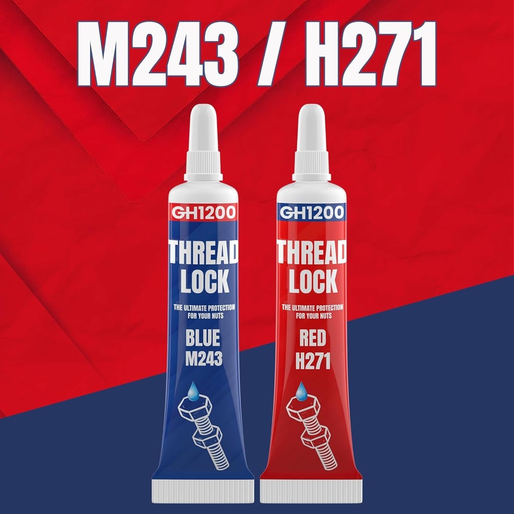 2 Pack Thread Lock Medium and Strong Strength, Threadlocker Lock Tight & Seal