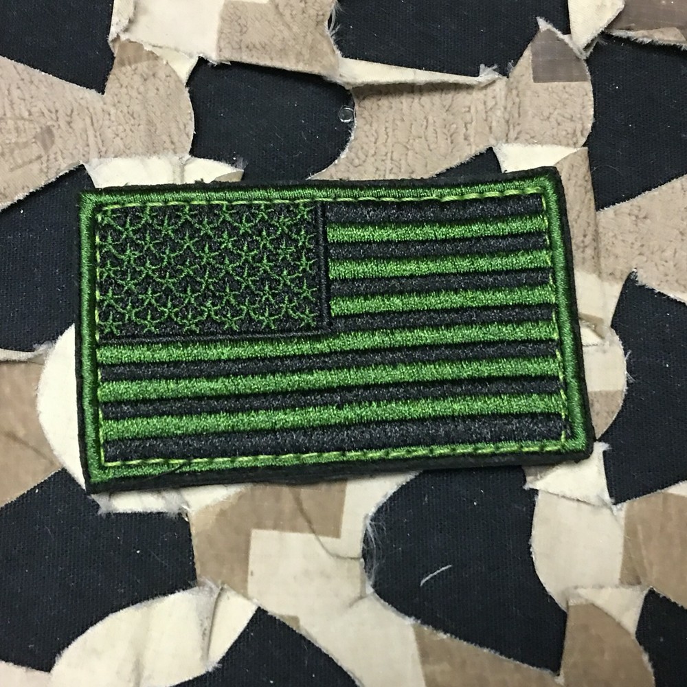 NEW Warrior Morale Patch - US Flag - Green/Black